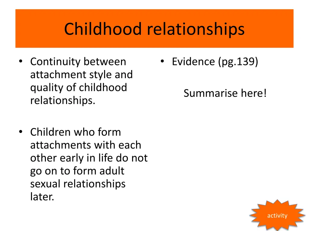 childhood relationships