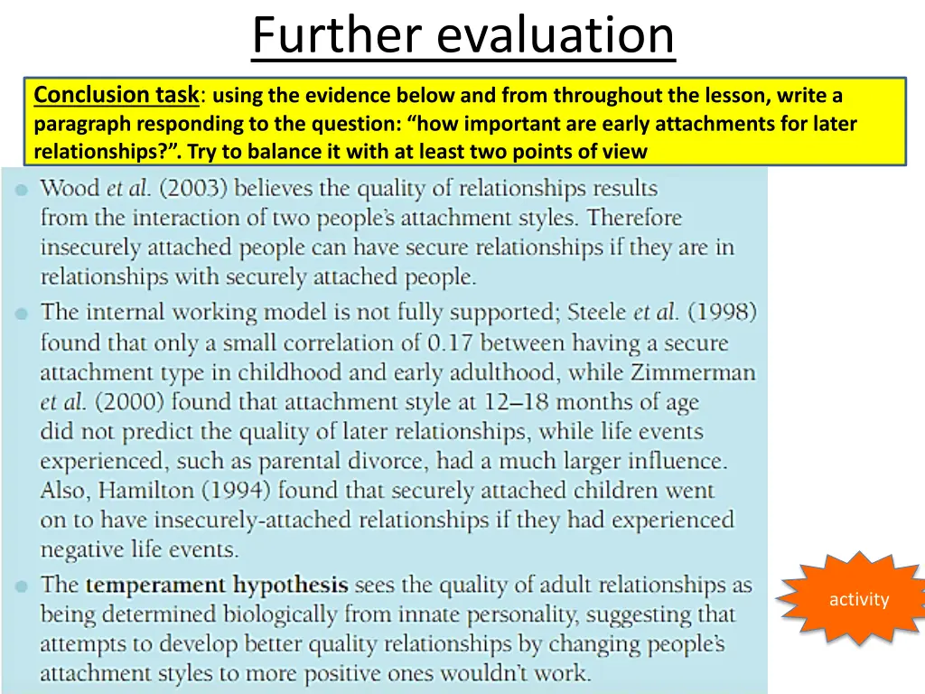 further evaluation
