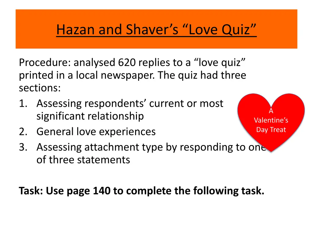 hazan and shaver s love quiz