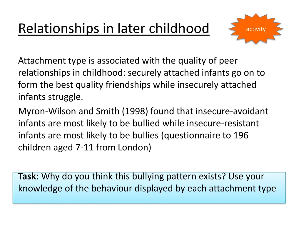 relationships in later childhood
