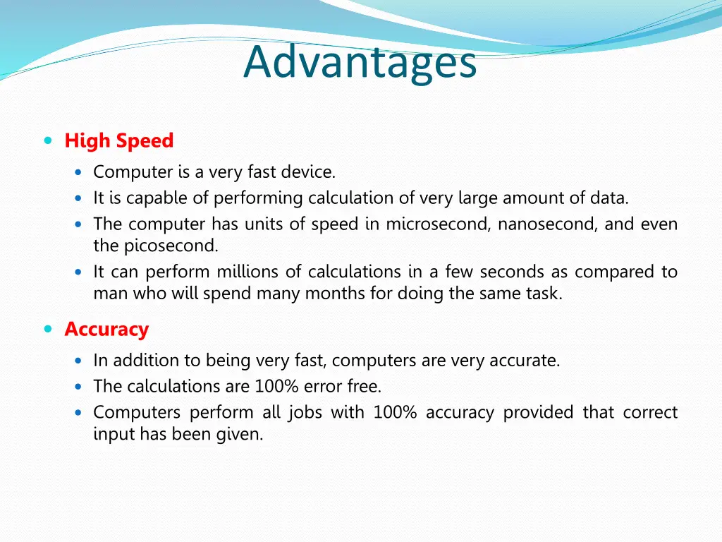 advantages