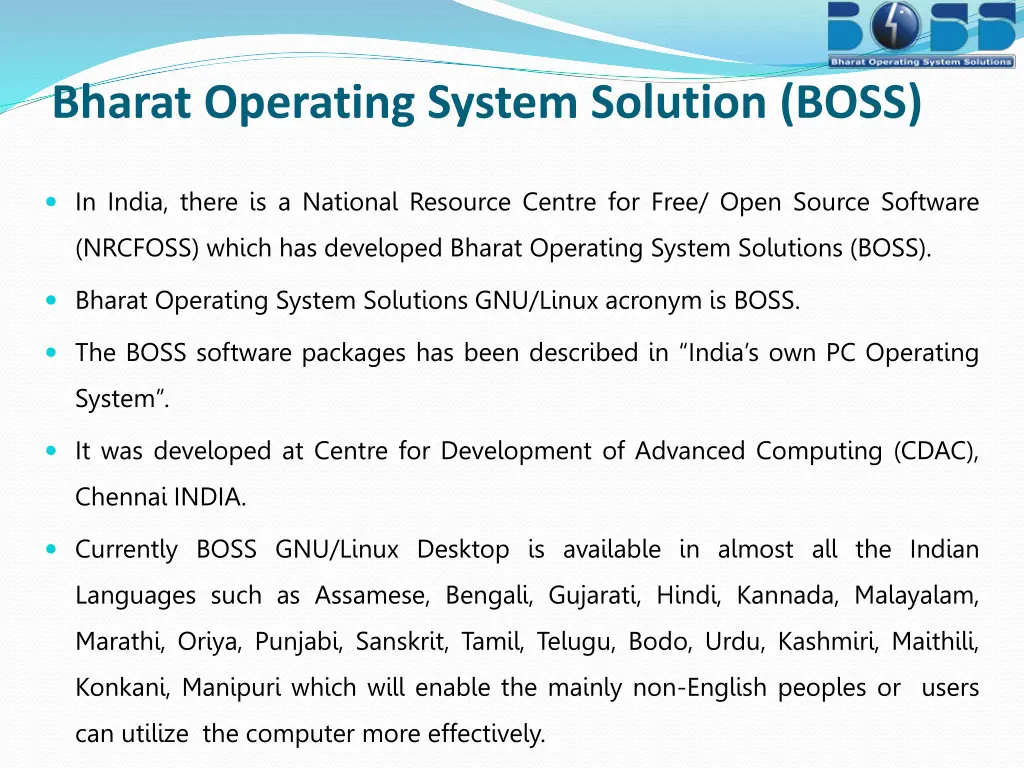 bharat operating system solution boss