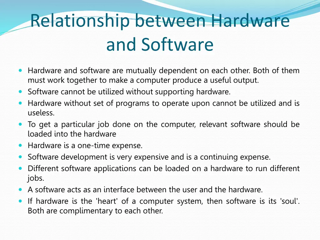 relationship between hardware and software