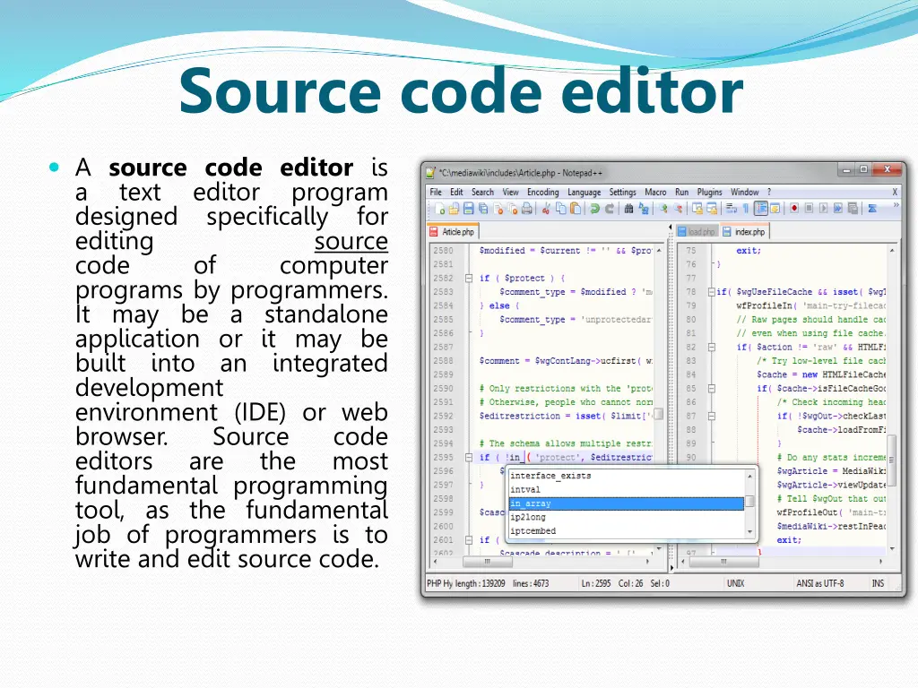 source code editor