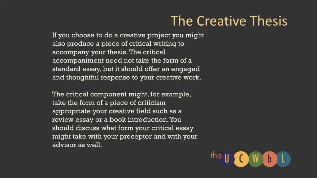 the creative thesis 1