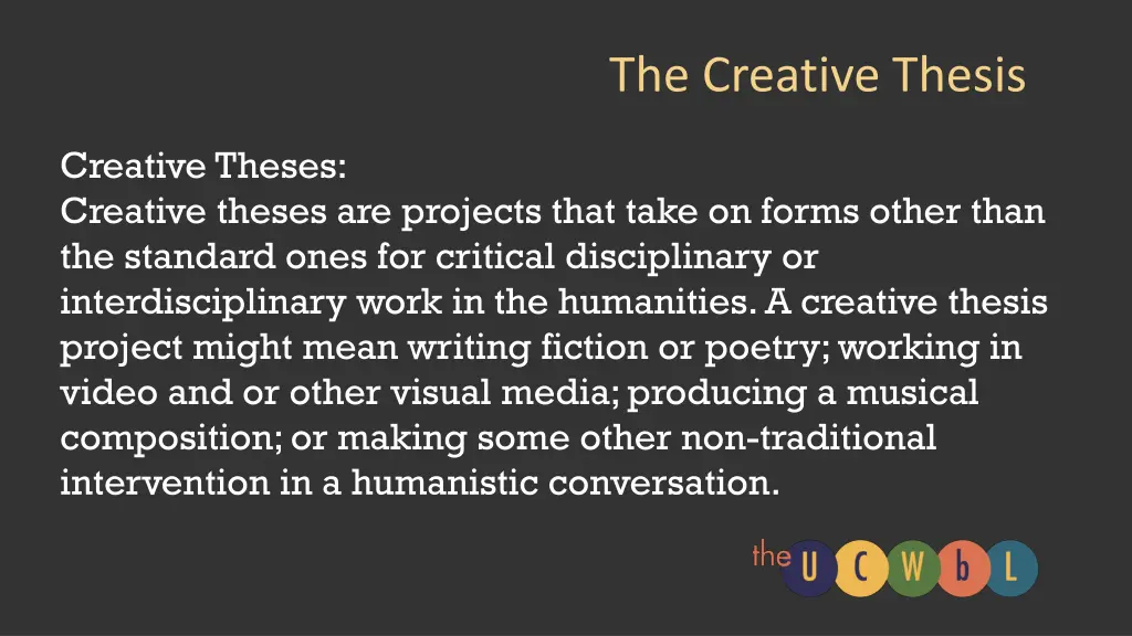 the creative thesis
