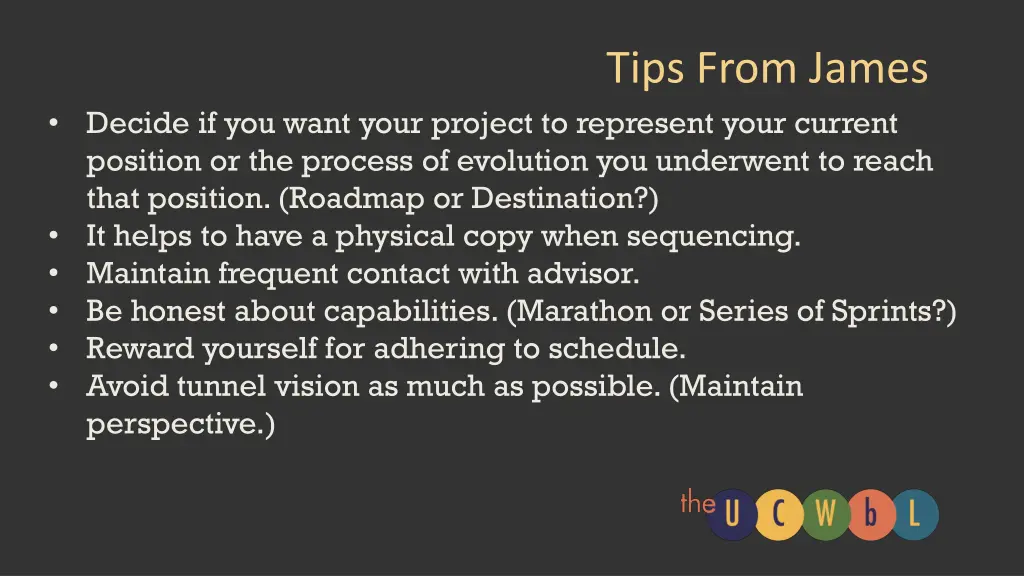 tips from james
