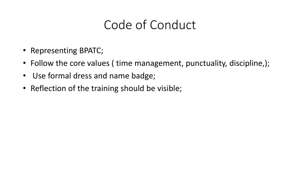 code of conduct