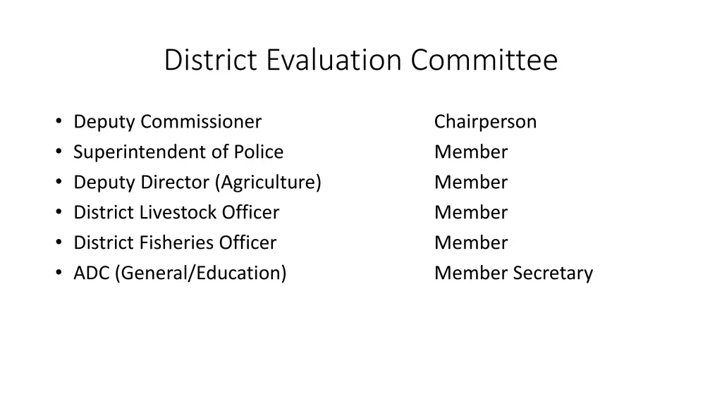 district evaluation committee