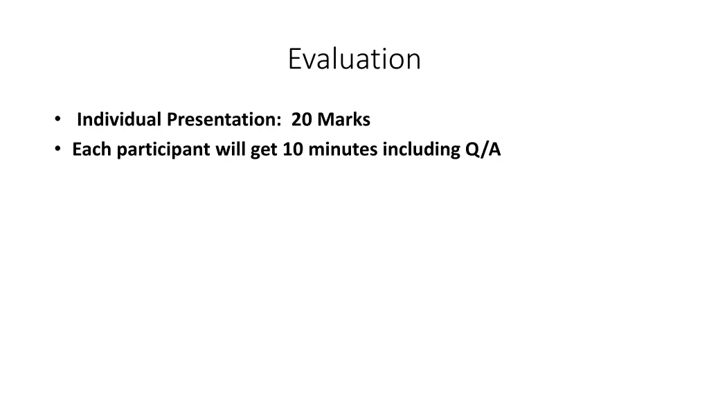 evaluation