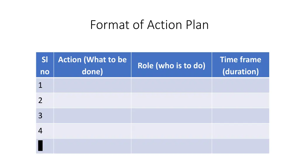 format of action plan