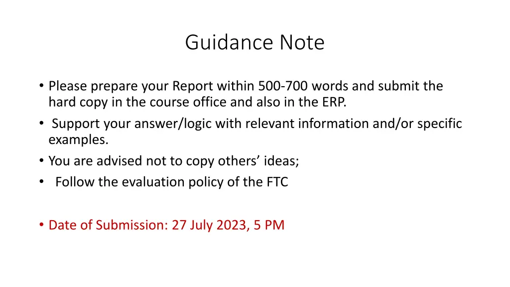 guidance note