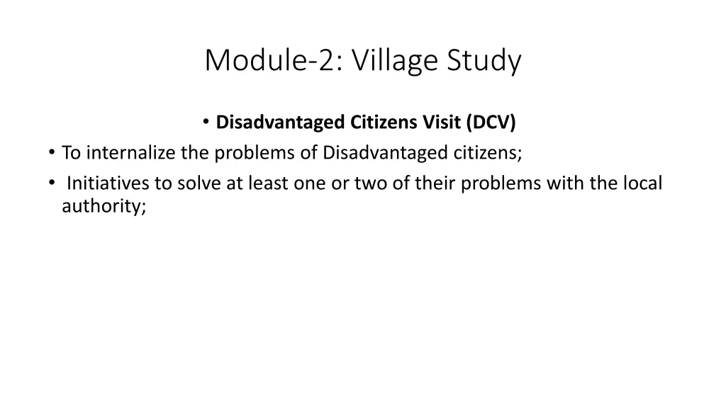 module 2 village study