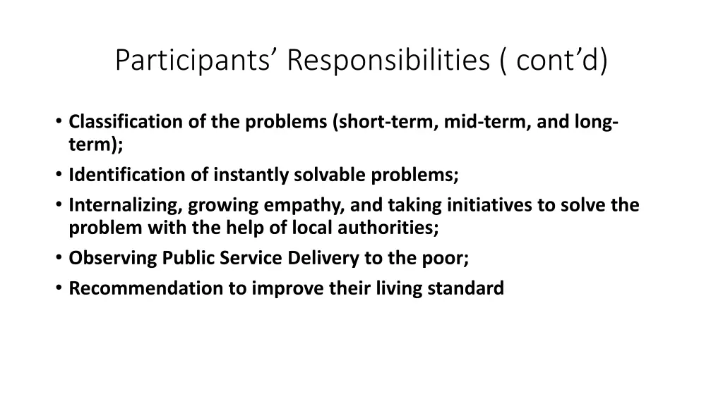 participants responsibilities cont d