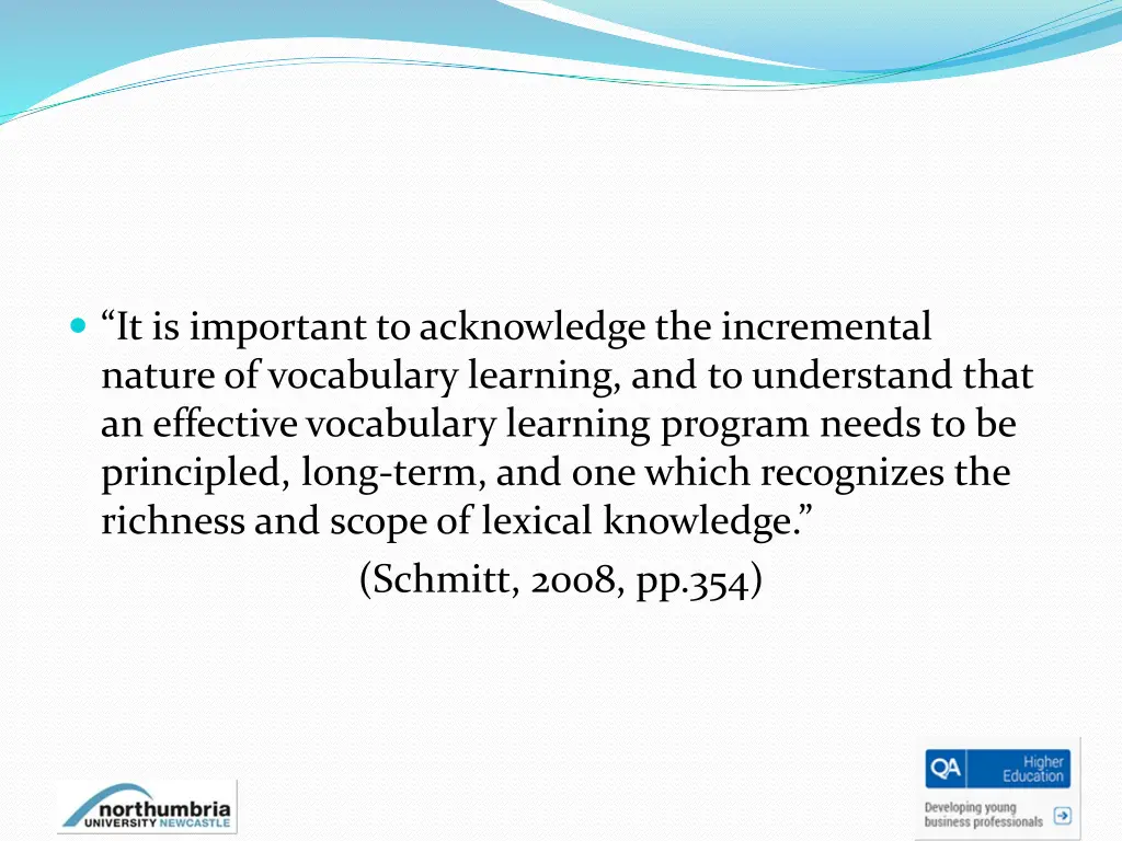 it is important to acknowledge the incremental