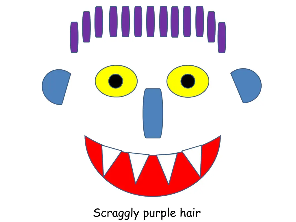 scraggly purple hair