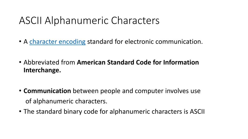 ascii alphanumeric characters