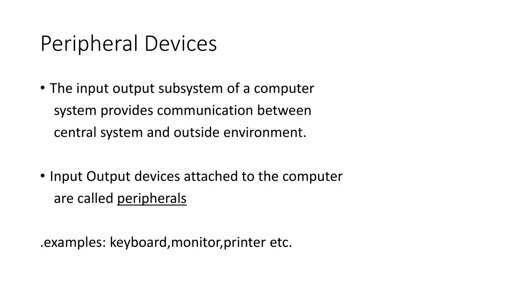 peripheral devices