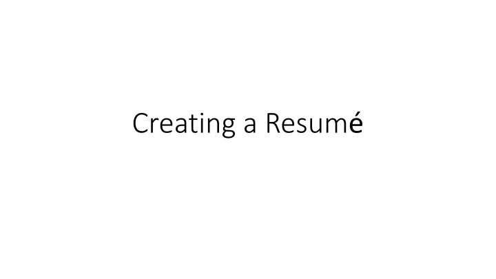 creating a resum