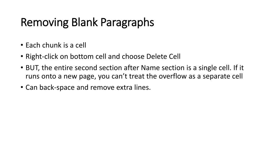 removing blank paragraphs removing blank