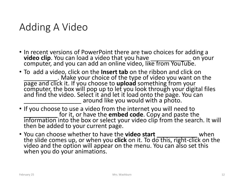 adding a video