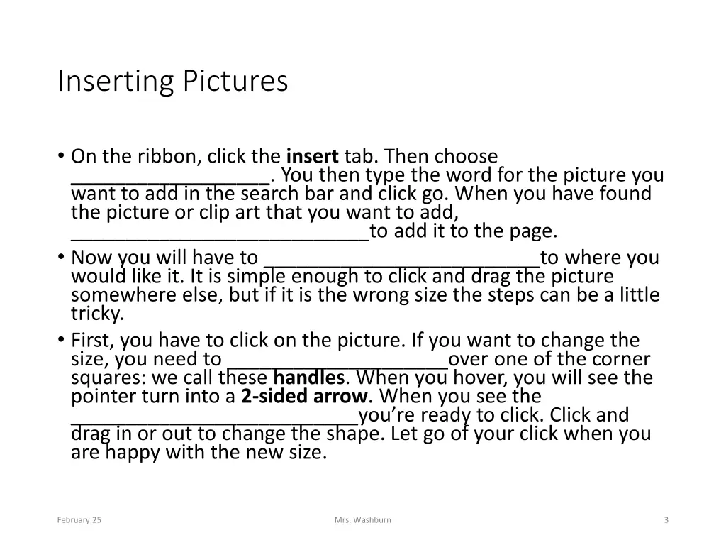 inserting pictures