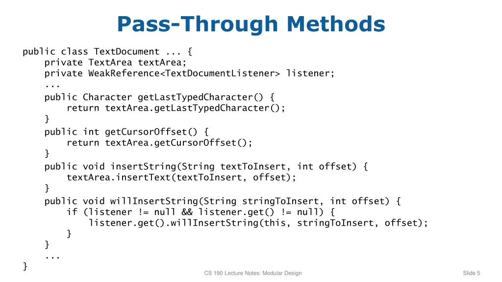 pass through methods