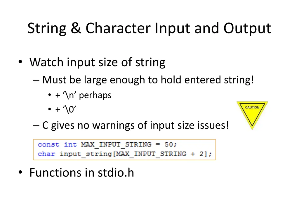 string character input and output