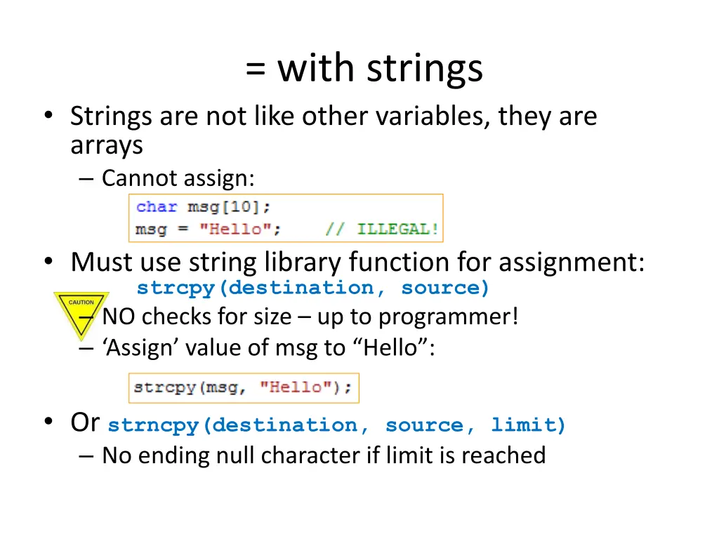 with strings