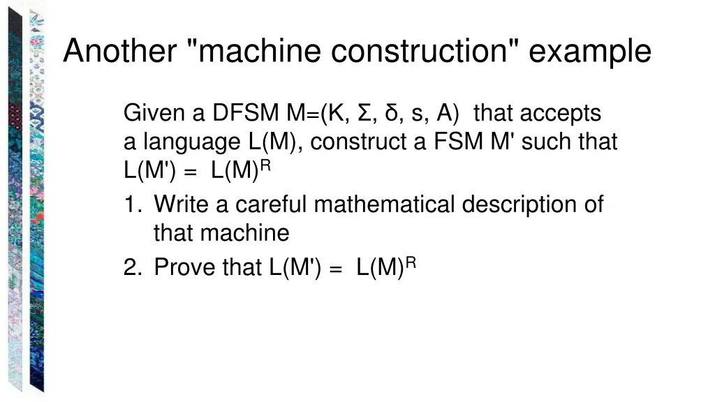 another machine construction example