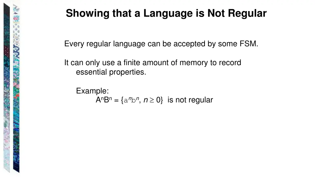 showing that a language is not regular