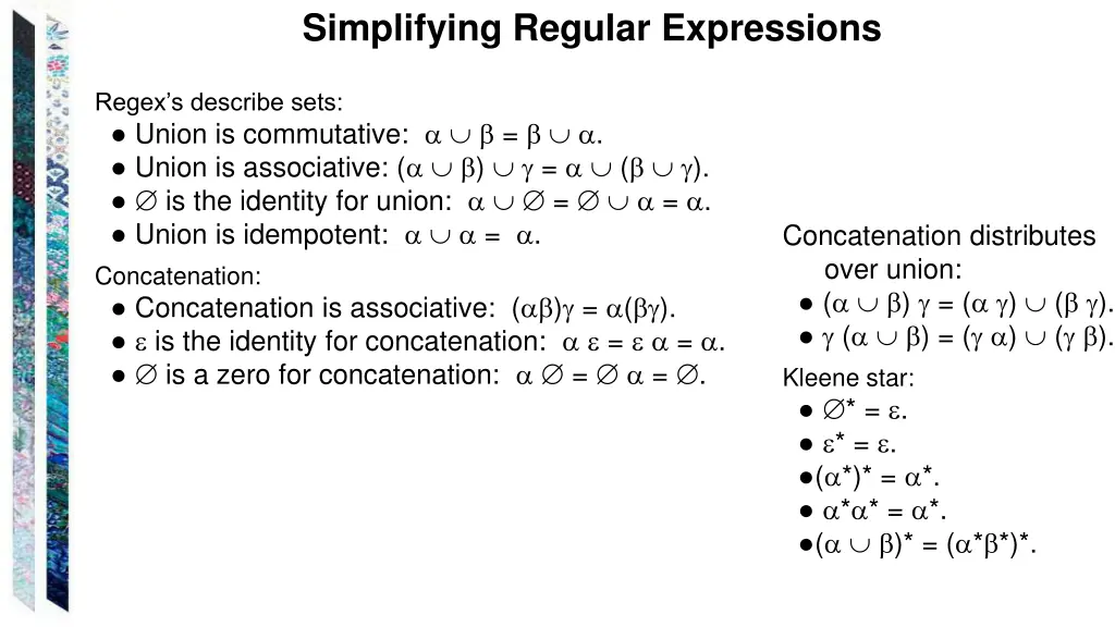 simplifying regular expressions