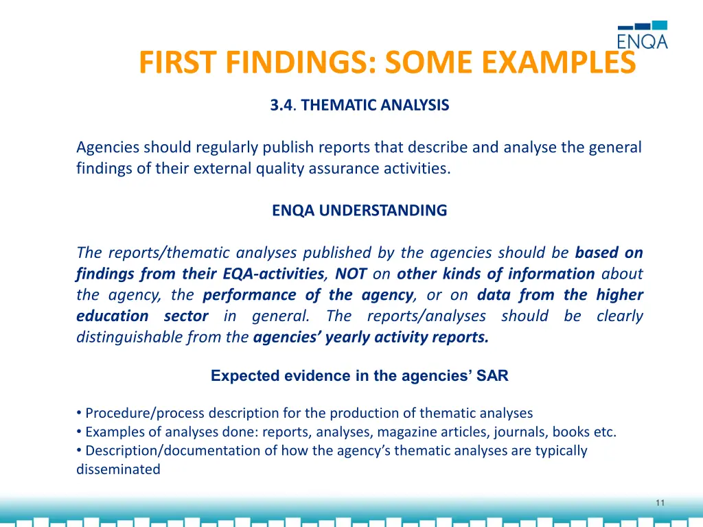 first findings some examples