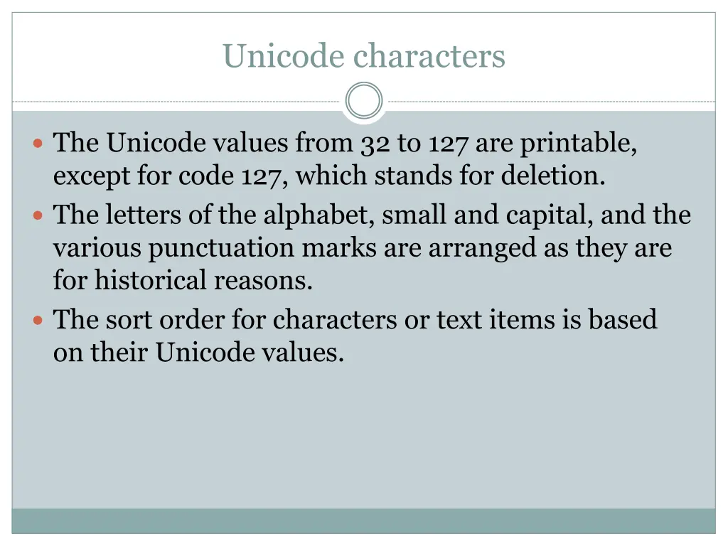 unicode characters