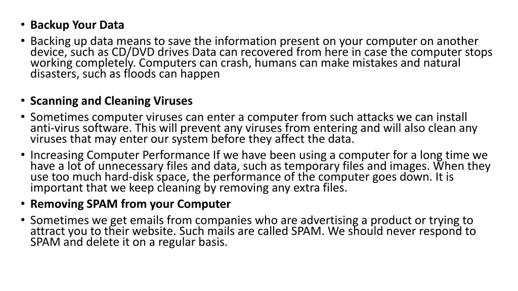 backup your data backing up data means to save