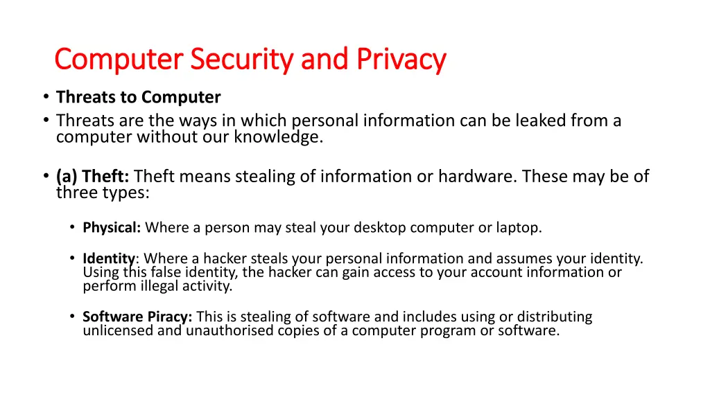 computer security and privacy computer security