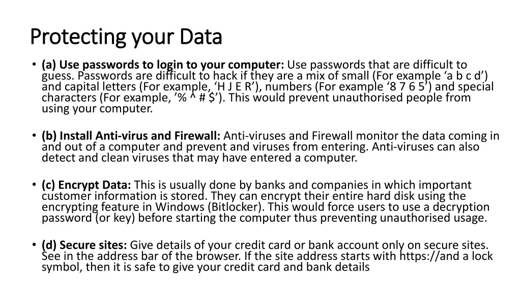 protecting your data protecting your data