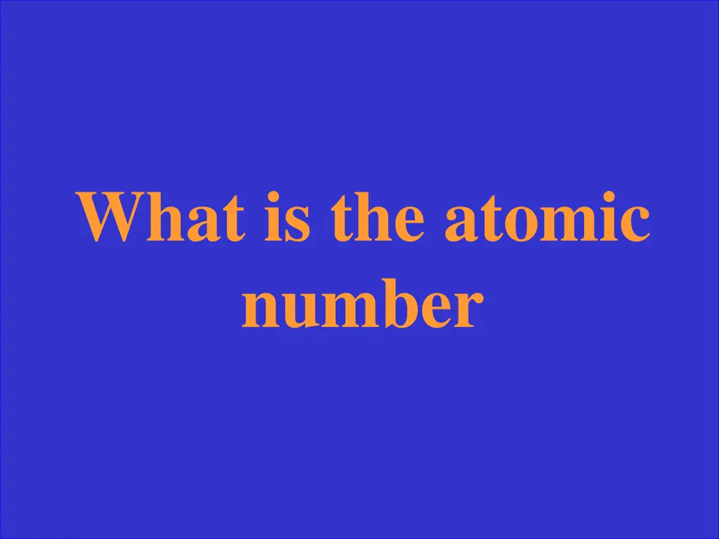 what is the atomic number