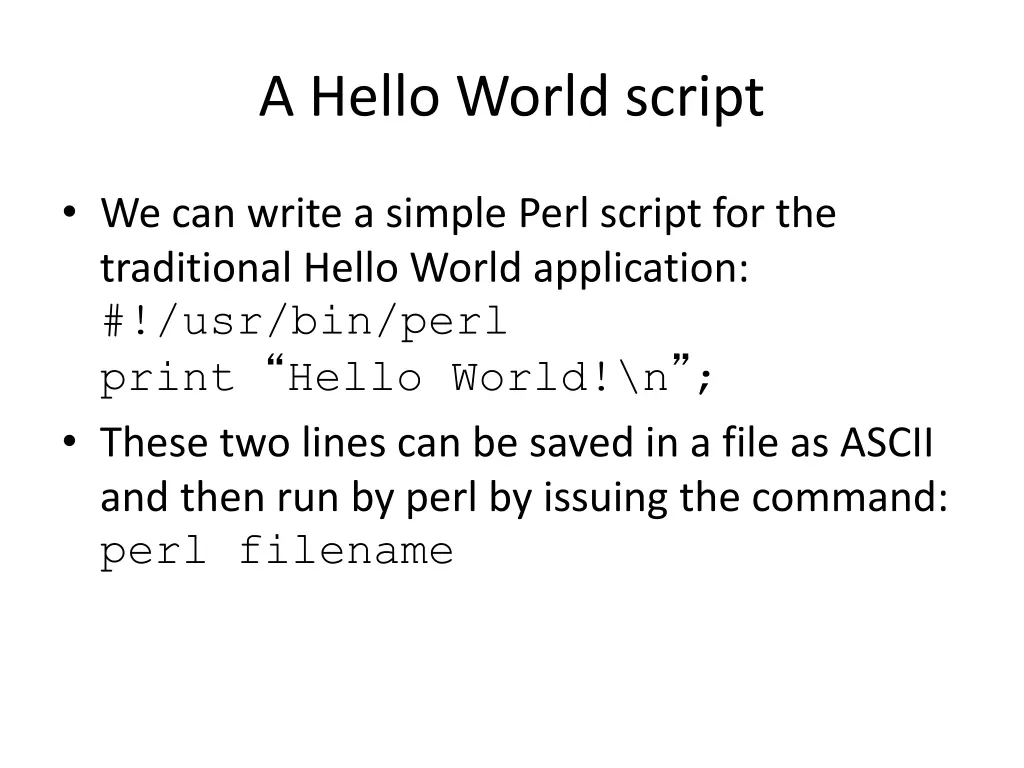 a hello world script