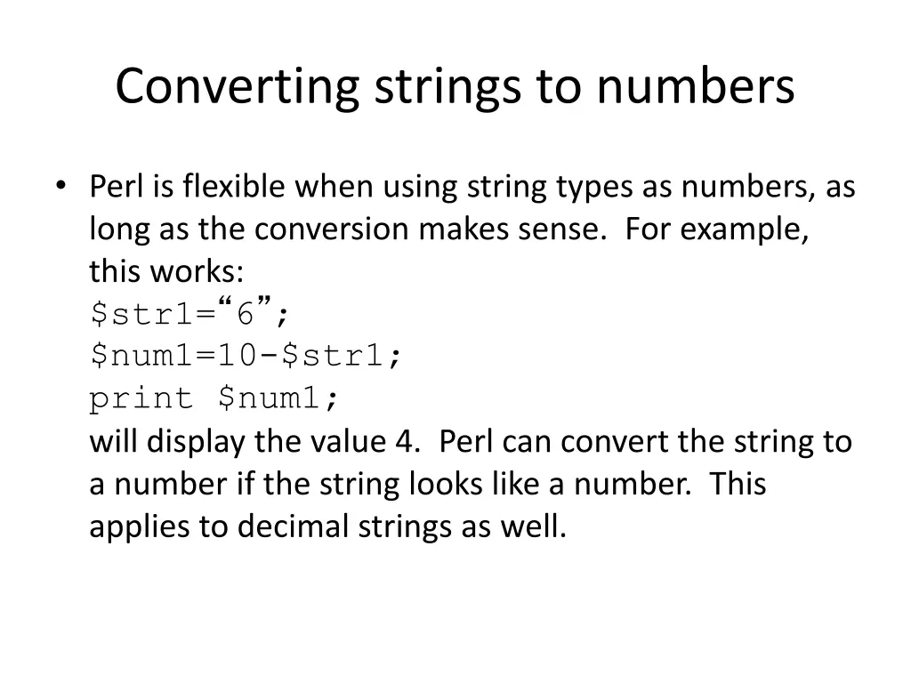 converting strings to numbers
