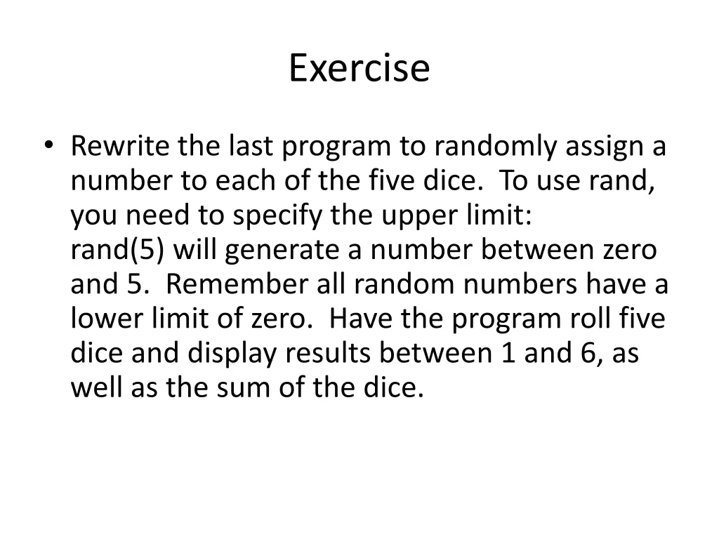 exercise 1