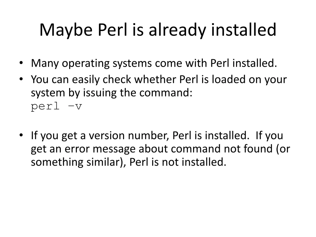maybe perl is already installed