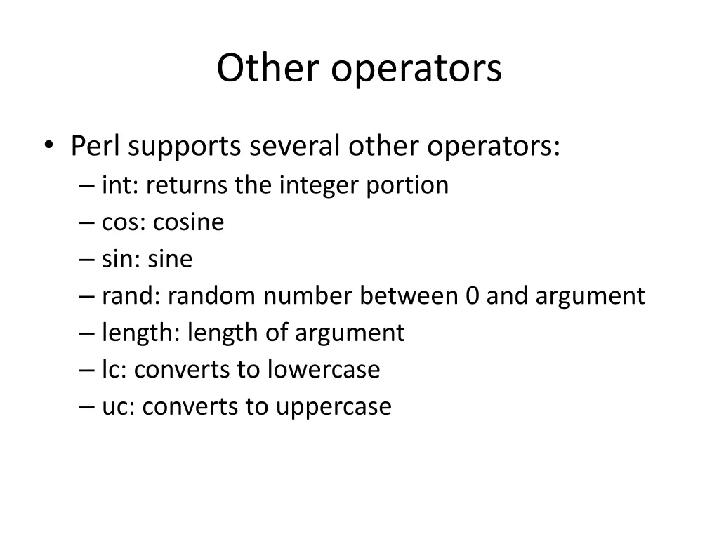 other operators