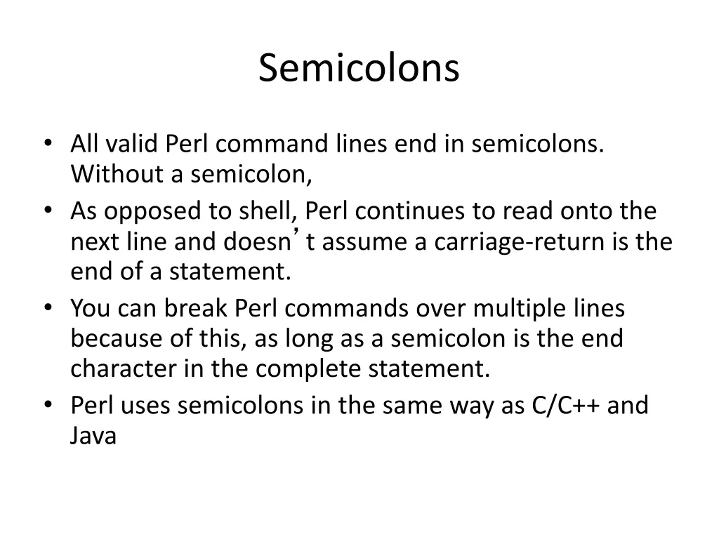 semicolons