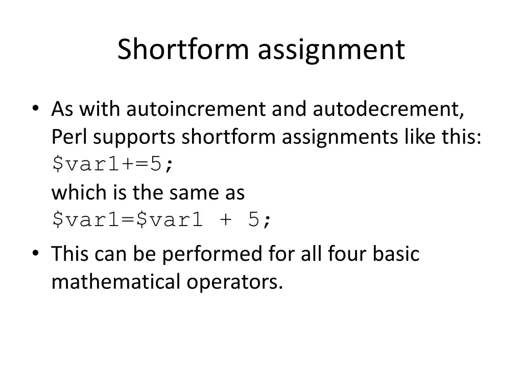 shortform assignment