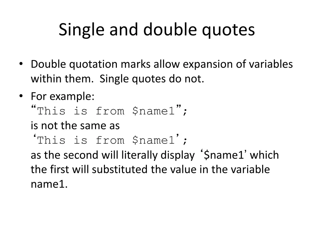 single and double quotes
