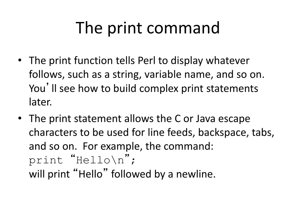 the print command