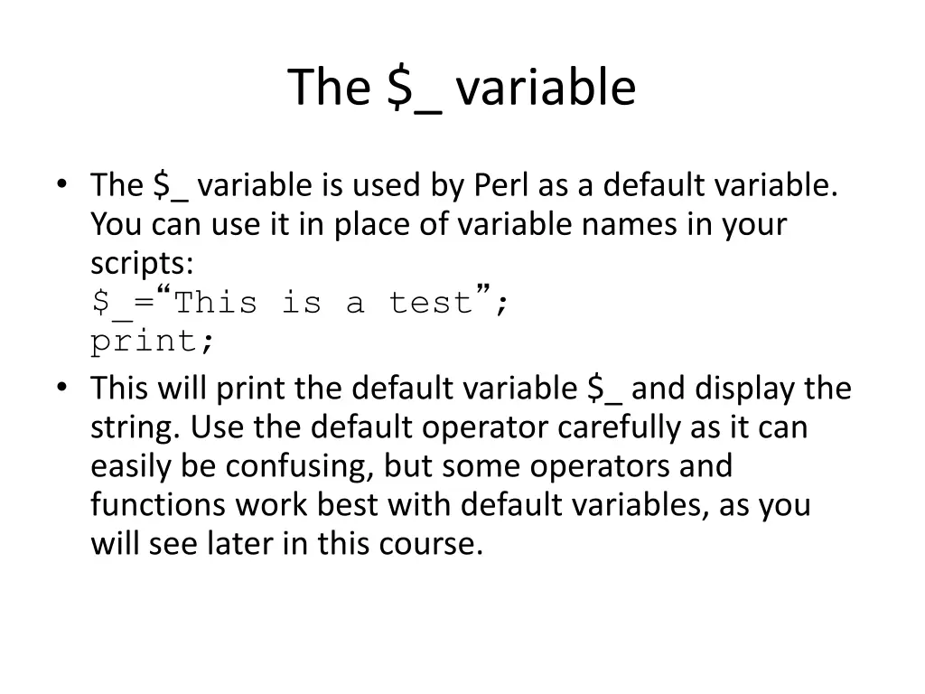 the variable
