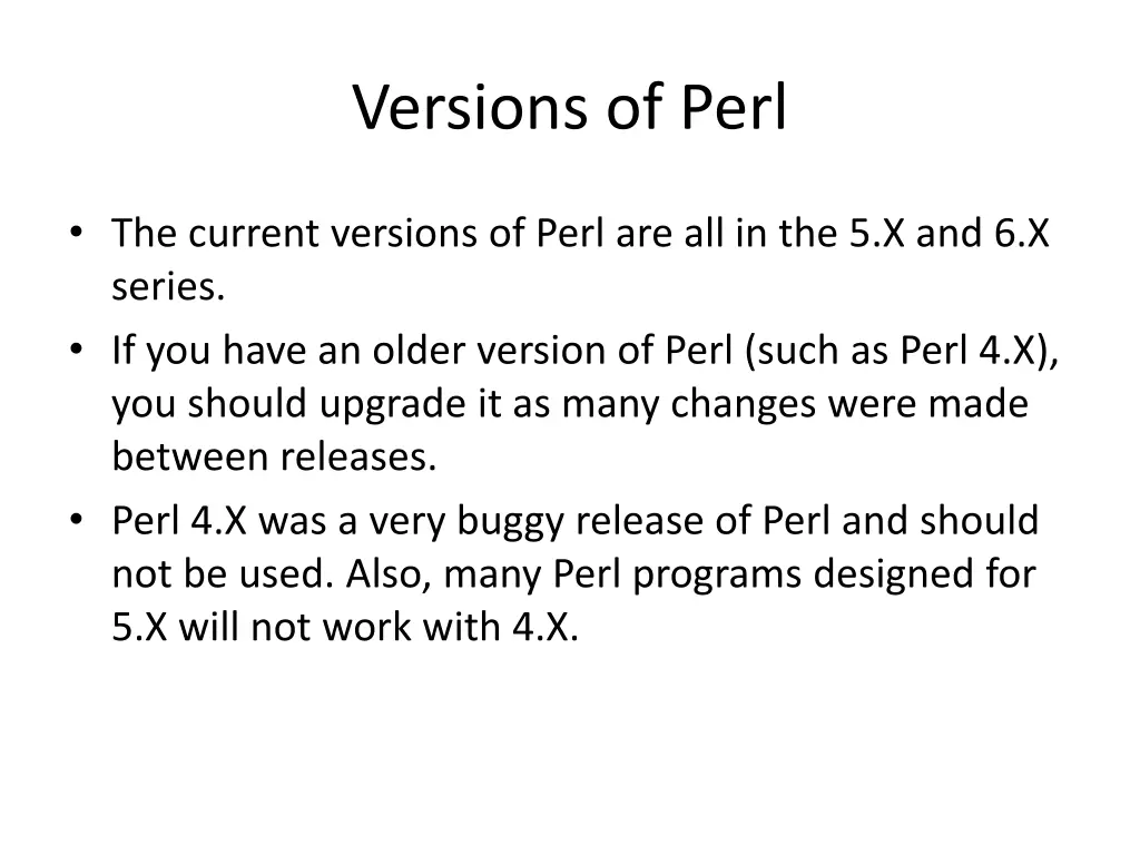 versions of perl