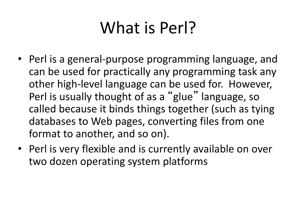 what is perl
